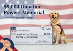 $9k Donation Powers America’s 1st Veterans Service Dog Memorial
